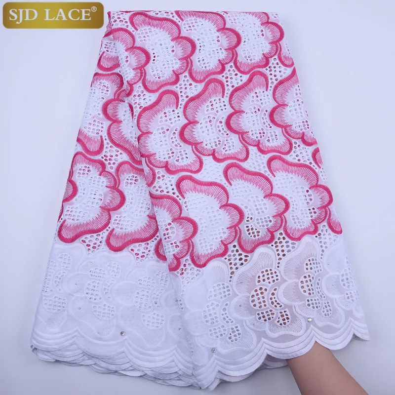 SJD LACE New Arrivals African Lace Fabric High Quality Swiss Voile In Switzerland Punch Cotton For Wedding Material A1827 | Дом и сад