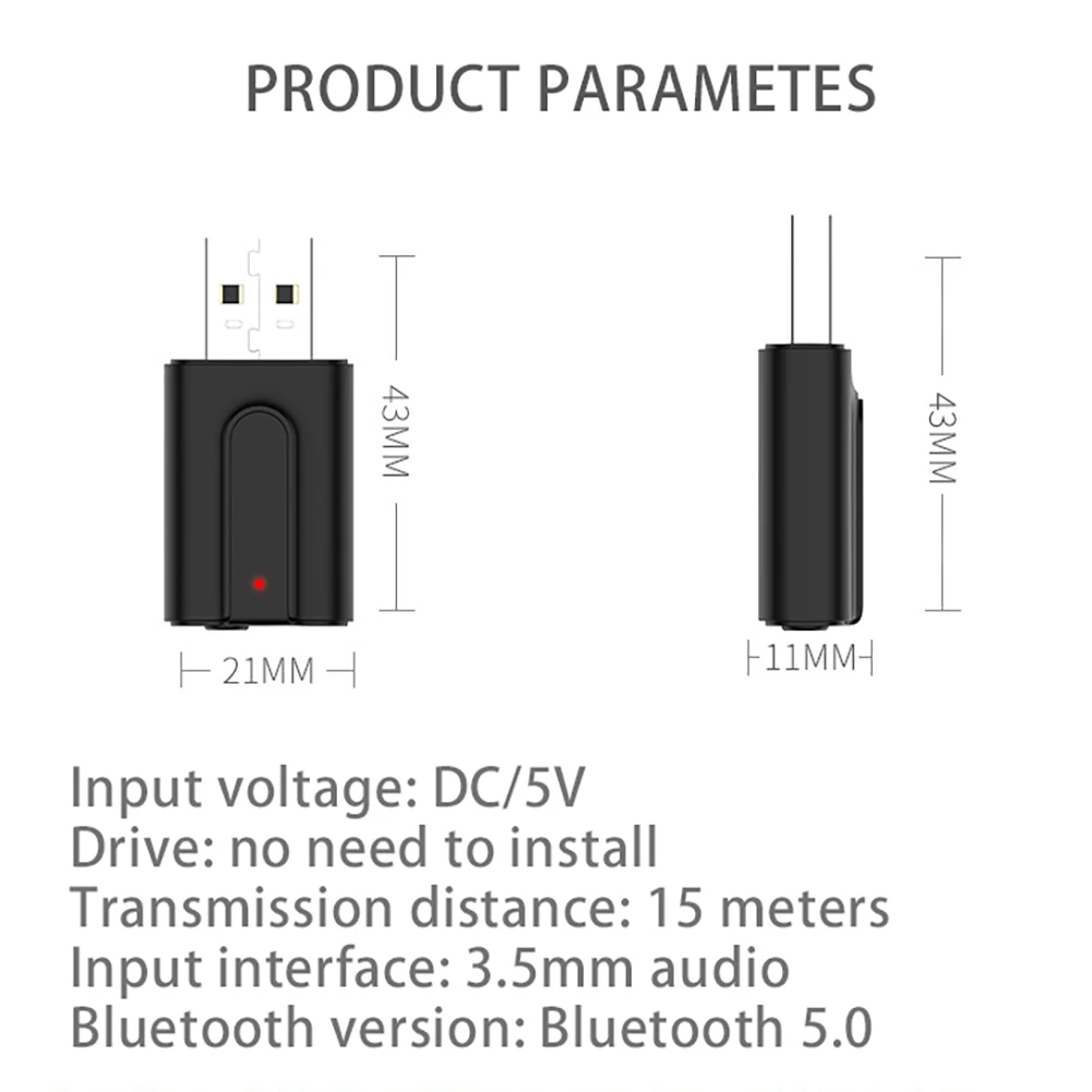 Bluetooth 5,0 передатчик ТВ-приемник 2 в 1 3,5 мм Aux HIFI стерео аудио USB беспроводной мини-адаптер для динамиков автомобиля ПК