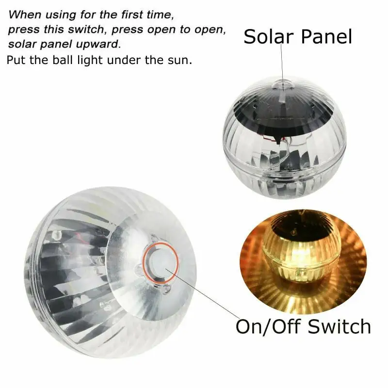 Piscina à Prova Luz de Flutuação Discoteca Dwaterproof Água Energia Solar 7 Cor Rgb Mudando Drift Lâmpada Luzes Pesca Led Luz 6 High Quality Luzes e Iluminação