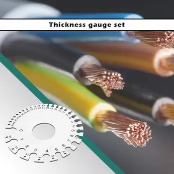 

Stainless Steel Multifunction Round Drawing Circle Tool Metal Sheet Thickness Measuring Metal Gauge with Key Ring