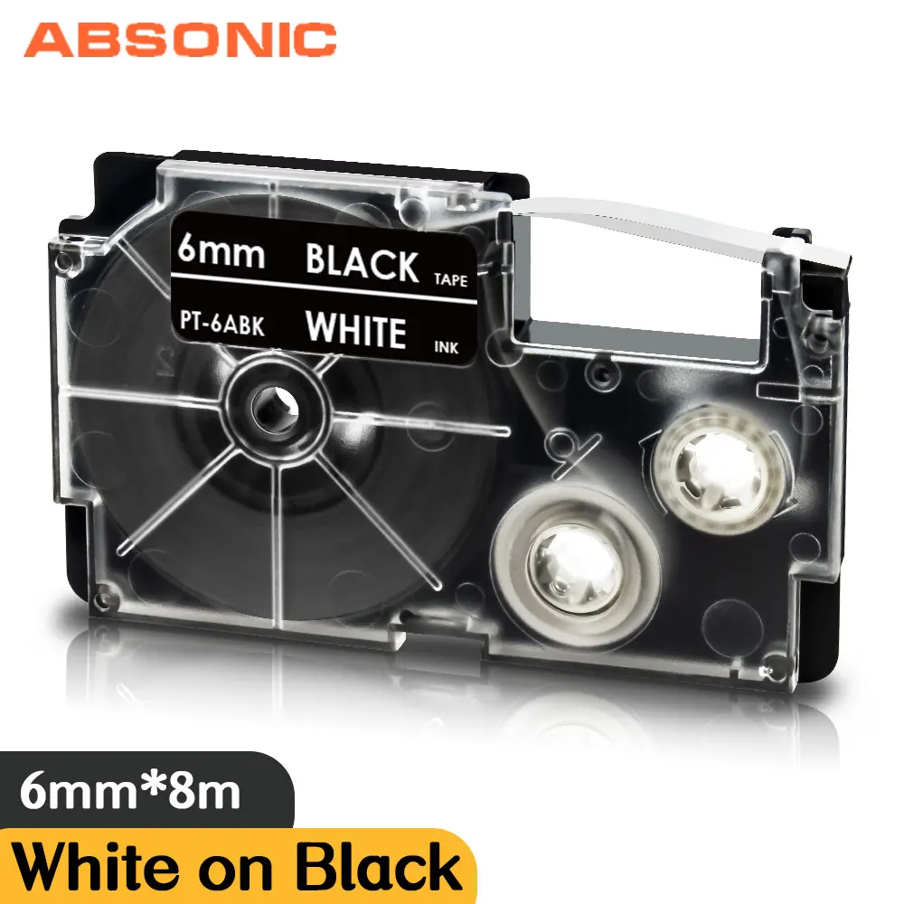 10 PK XR-9WE 9mm Black on White Label Tape for EZ Printer KL-8800 7000KR P1000 