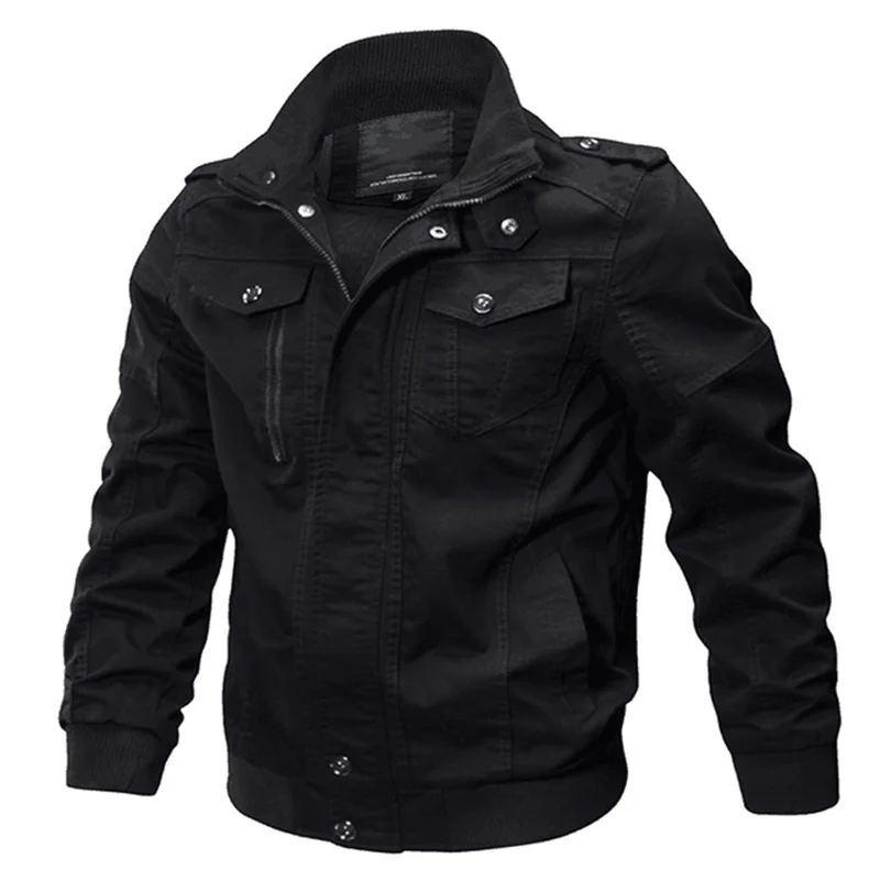 Plus size 6XL Men Bomber Jacket Spring Autumn Cotton Military Tactical Windbreaker Jacket Air Force