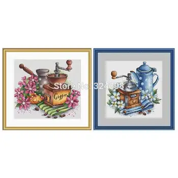 

Coffee grinder patterns Counted Cross Stitch 11CT 14CT 18CT DIY wholesale Chinese Cross Stitch Kits Embroidery Needlework Sets