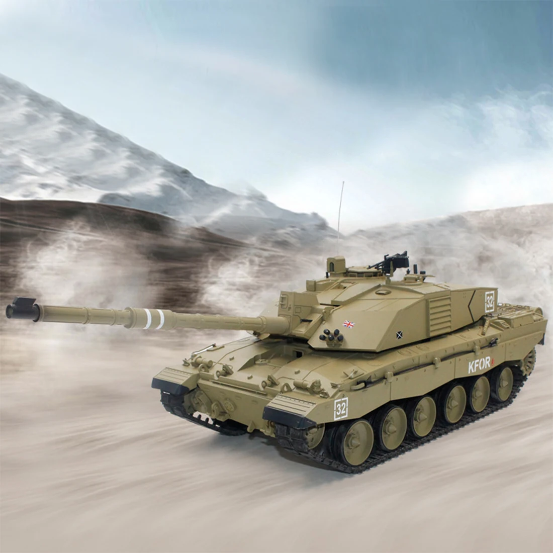 1:16 British Challenger ? Main Battle Tank 2.4G Remote Control Model Military Tank With Sound Smoke Shooting Effect