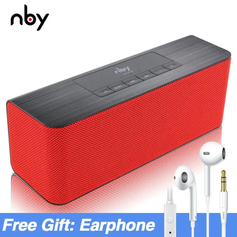 Red Nby 5540 беспроводной портативный Bluetooth динамик fm-радио сабвуфер громкий динамик 3D стерео Бумбокс компьютер бас двойной динамик s TWS - Цвет: Red