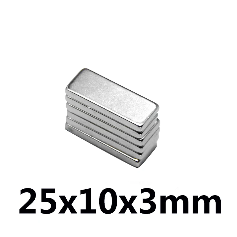 10/20/50 шт Новый очень сильный Неодимовый Магниты бруски 25x10x3 N35 Класс мощный