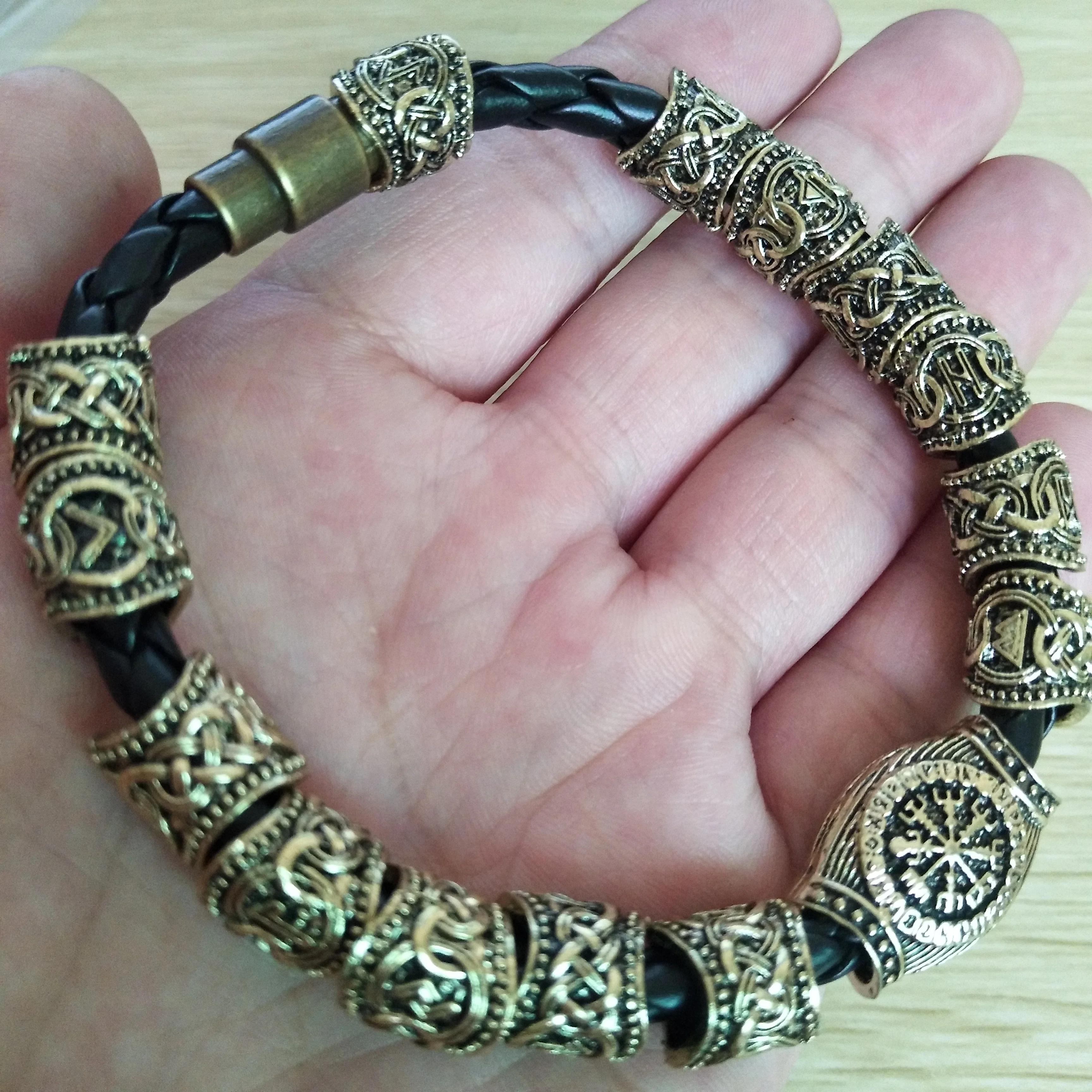 Nostalgia Viking Accessories Runic Runes Beads Diy Jewelry Mens Womens Bracelet Decoration Bangles With Charms Beads 3