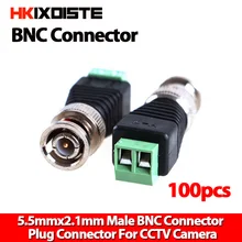 100 шт./лот коаксиальный Коаксиальный CAT5 BNC Мужской Разъем для CCTV камеры безопасности системы видеонаблюдения Аксессуары Новое поступление