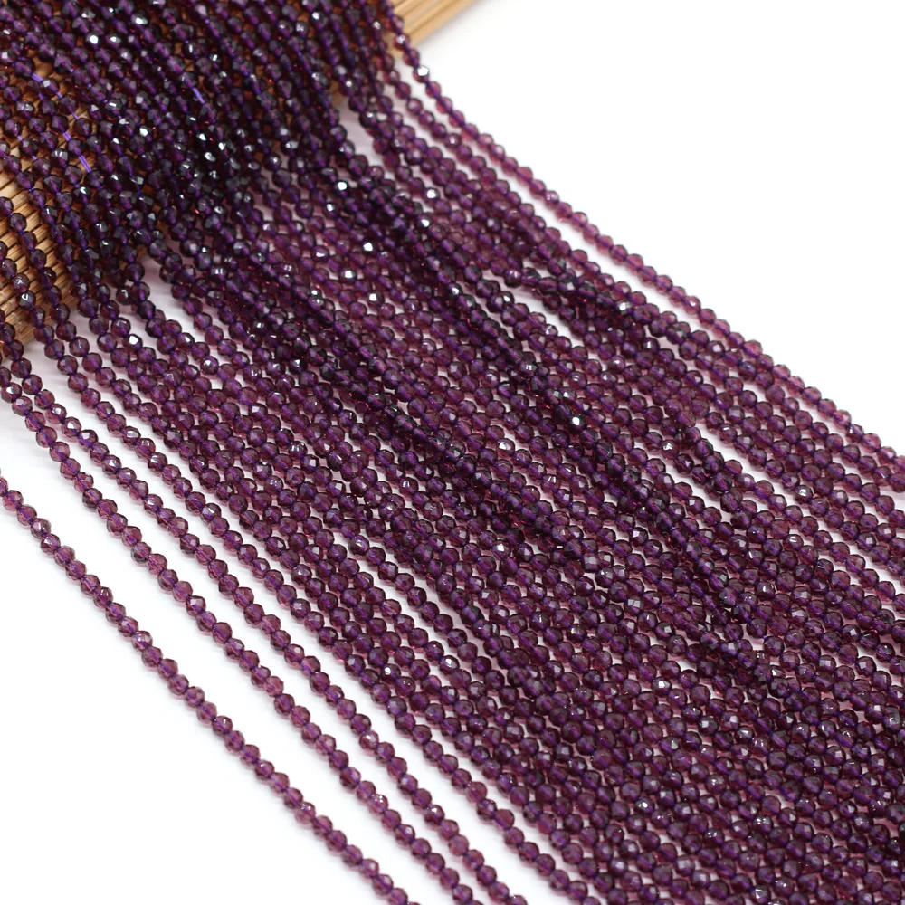 Бусины маленькие фиолетовые круглые из натурального полудрагоценного камня