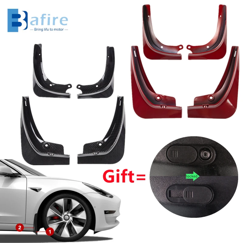 Брызговики для автомобиля BAFIRE 4 шт./компл. Tesla модели 3 2016 ~ 2019 черные синие белые |