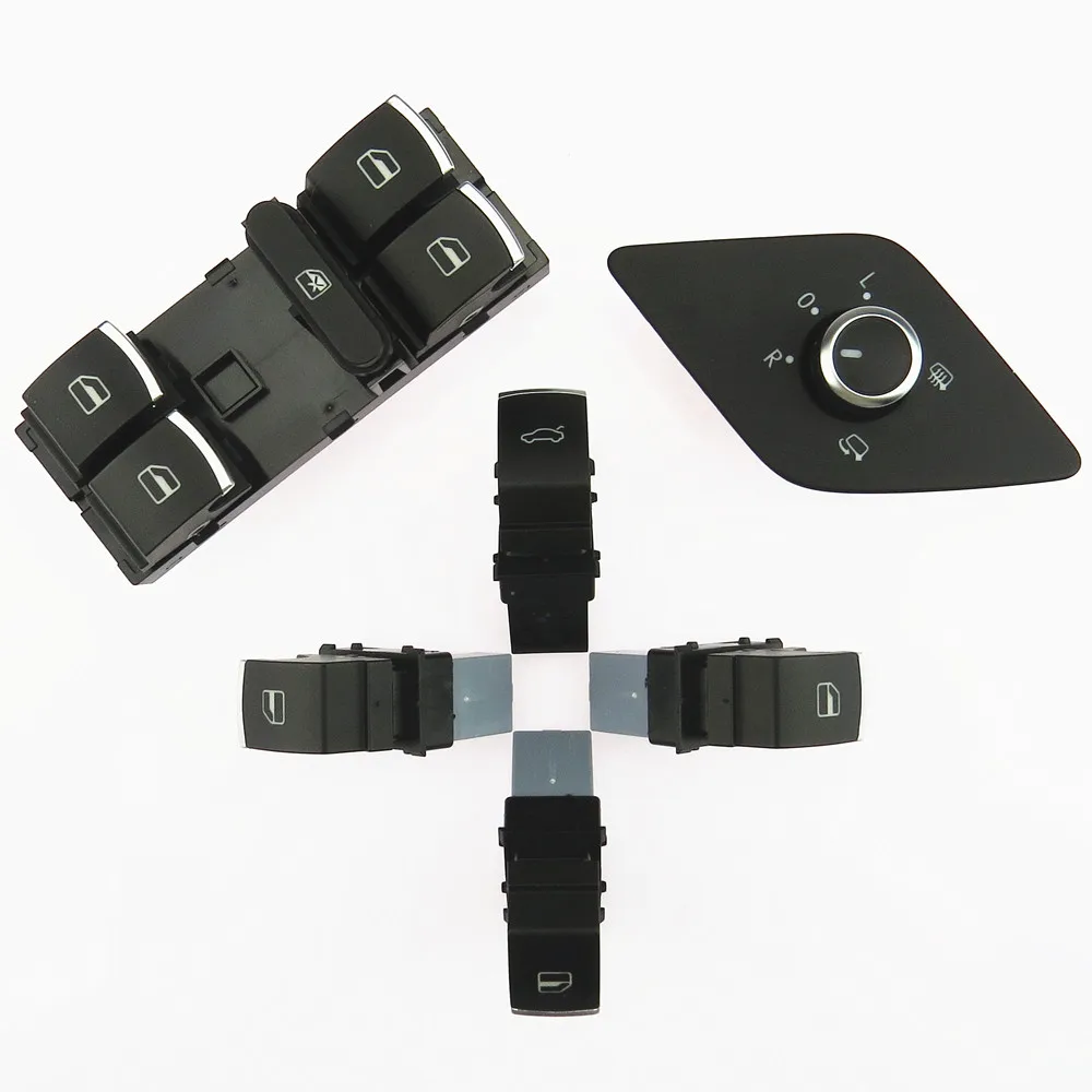 

SCJYRXS Window Master Switch & Side Mirror Knob & Glass Trunk Lock Button For MK6 5ND959857 5ND959855 16D959565A 16D959831B