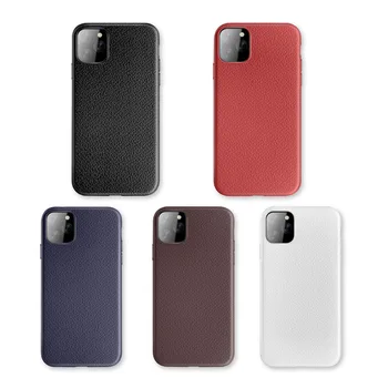 

100pcs Luxury Litchi Texture Pattern Leather Lines Cases For iPhone 11 Pro Max XS XR X 8 7 6 6S Plus Anti-shock Soft TPU Cover