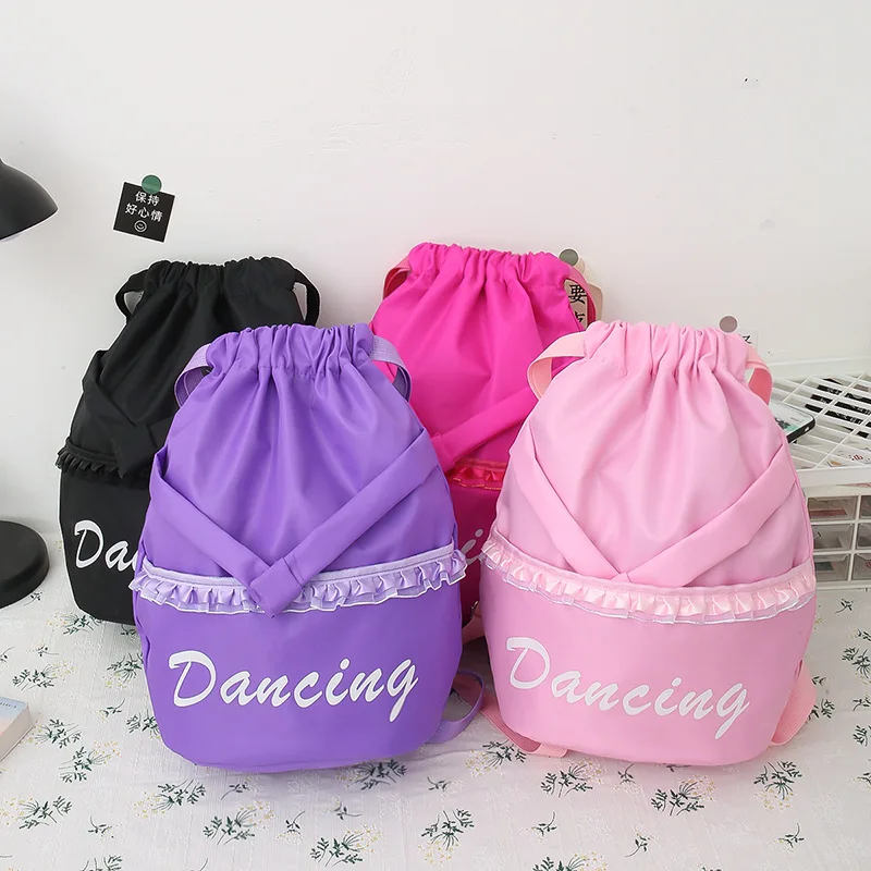 Ruoru Drawstring Ballet Dance Bag Kid Ballet Bag for Children Ballerina School Dance Backpack Kids Adult Gym Dancing Backpack