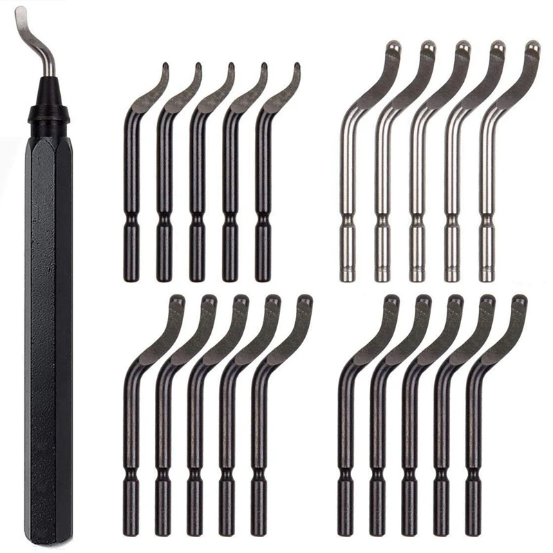 

Deburring Tool, Swivel Deburring Tool with 21Pcs Blades for Stainless Steel, Soft Metal (Aluminum, Copper), Wood and Plastic Bur
