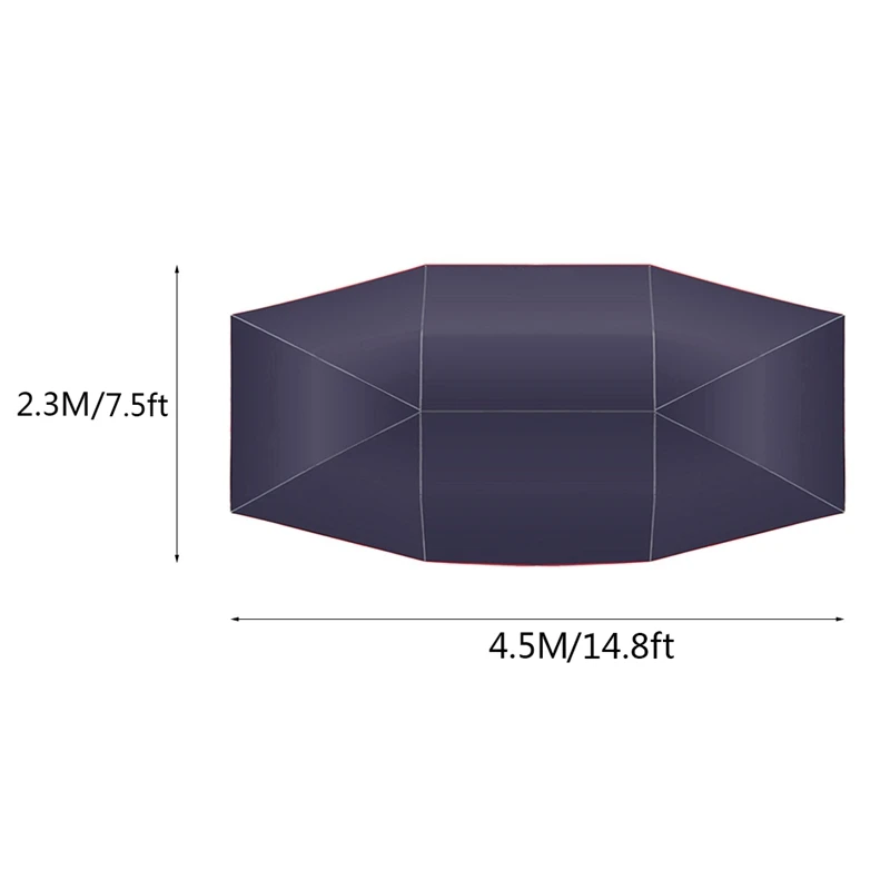 4.5x2.3M New Outdoor Car Vehicle Tent Car Umbrella Sun Shade Cover Oxford Cloth Polyester Covers Without Bracket Blue