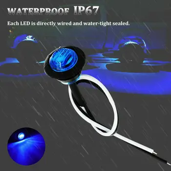

10pcs 12V Blue Round LED Indicator Lights For JEEP Truck Off-Road ATV UTV 4x4 Underbody Waterproof Low Power Lamps