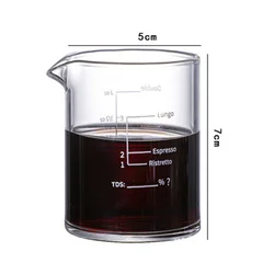 Tasse à mesurer en verre, expresso, verre à Shot, liquide, avec échelle, outil de mesure de cuisine, fournitures 