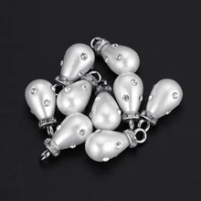 

10pcs 10x20mm Imitation Pearl Rhinestone Crown Bead Charms for Jewelry Making DIY Earrings Necklace Pendant Accessories Supplies