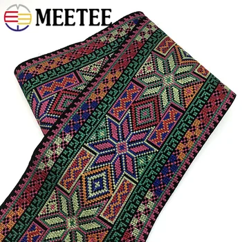 

Meetee 1yard 24cm Embroidery Webbing Lace Ethnic Style Ribbon for Handbag Garment Luggage Women Decoration Sewing DIY Accessory