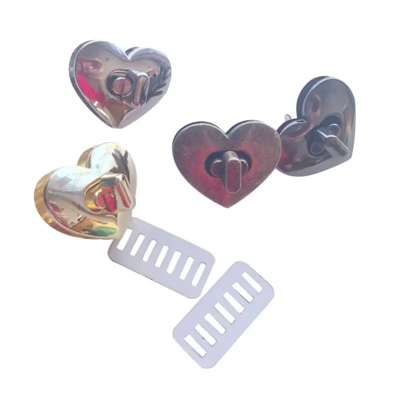 1 Набор в форме сердца металлическая застежка поворотный замок Twistlocks для сумочки кошелек DIY сумка для инструментов запасные части Аксессуары 4 стиля