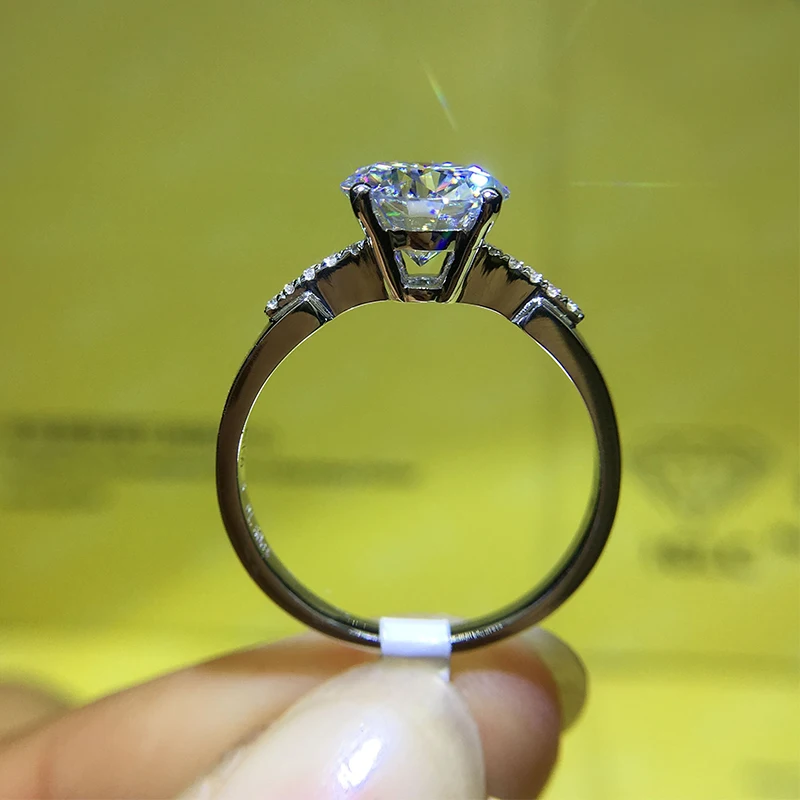 18 К кольцо из белого золота с муассанитом, романтическое стильное 1ct 2ct 3ct 4 когти, Муассанит, ювелирное изделие, юбилей, обручальное кольцо