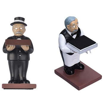 

Resin Watch Stand Individuality Old Housekeeper Black White(NO Cover)& Top Hat Butler Man Watch Stand Old Man Ring Stand