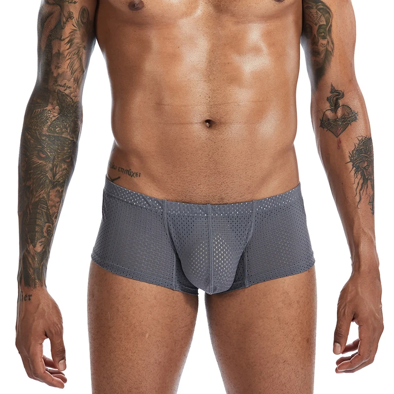 PINKY SENSON-calzoncillos Bóxer de malla para hombre, ropa interior masculina de bambú, de diferentes colores