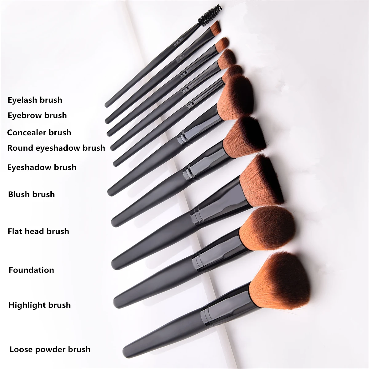 

ENNKE Eyelash Foundation Makeup Brushes 10 Pcs/Set Micro Brushes For Eyelashes Blusher Highlight Beauty Brushes Kit