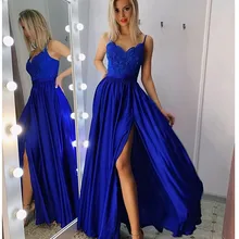 Кружевные платья для выпускного вечера с Боковым Разрезом, рукава-спагетти на молнии сзади, Формальные вечерние платья в арабском стиле знаменитостей, а-силуэт на заказ