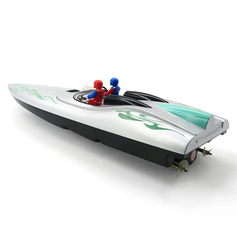Rc лодка Flytec 2011-9 1/18 4CH 46 см инфракрасная 40 МГц Серебряная гоночная лодка 15 км/ч без батареи RTR игрушки серебряные уличные детские игрушки