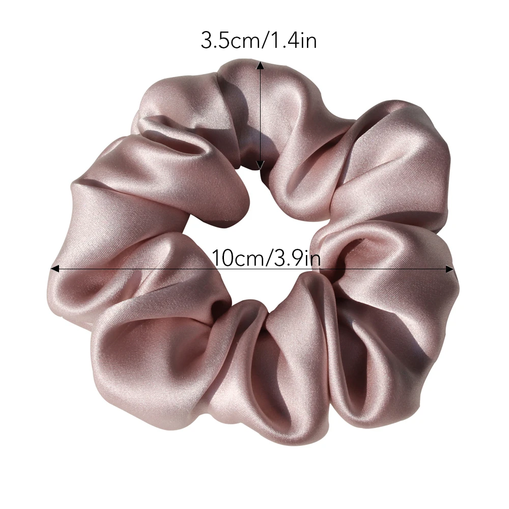 100% Pure Mulberry Silk Large Scrunchies Ropes Hair Bands Ties Gum Elastics Ponytail Holders for Women Girls 16 Momme 3.5CM cute headbands for women Hair Accessories