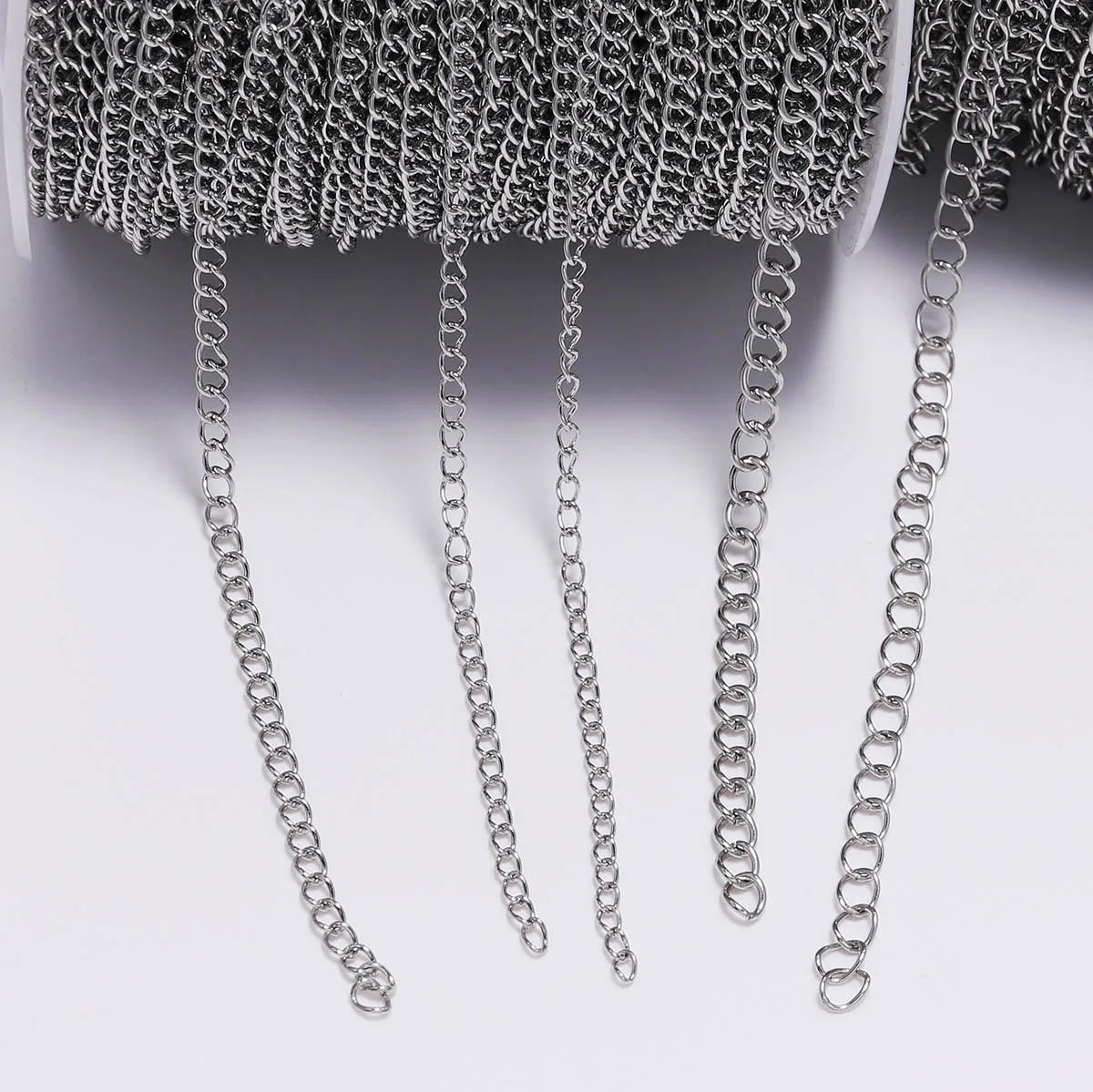 

5m/Lot 1.2 2.2 2.4 3.0 4.0 mm Stainless Steel Bulk Jewellery Chain For DIY Jewelry Making Necklace Earring Findings Accessories