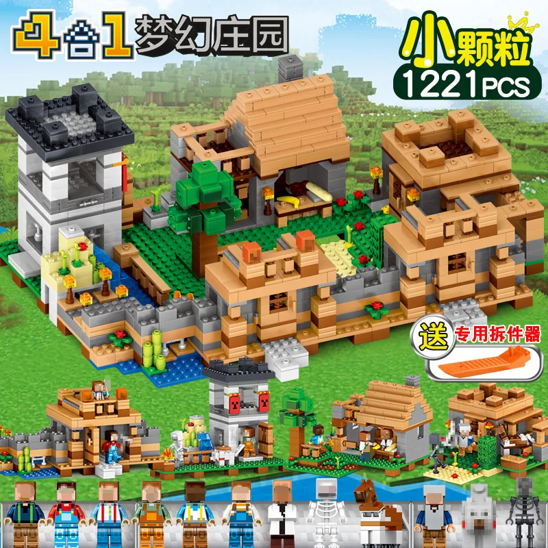 

4 in 1 1221pcs My World Legoingly Minecraftinged Friends Building Blocks Qunlong 0500 Technic Playmobil Bricks Children Toys