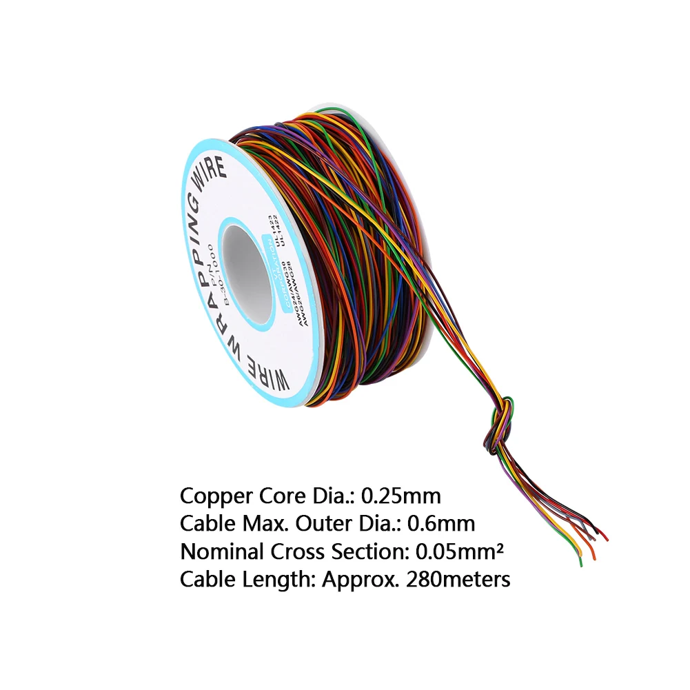 ANENG 30 AWG красочный P/N B 1000 280 м 0 25 мм 8 проводной цветной ПВХ изолирующий