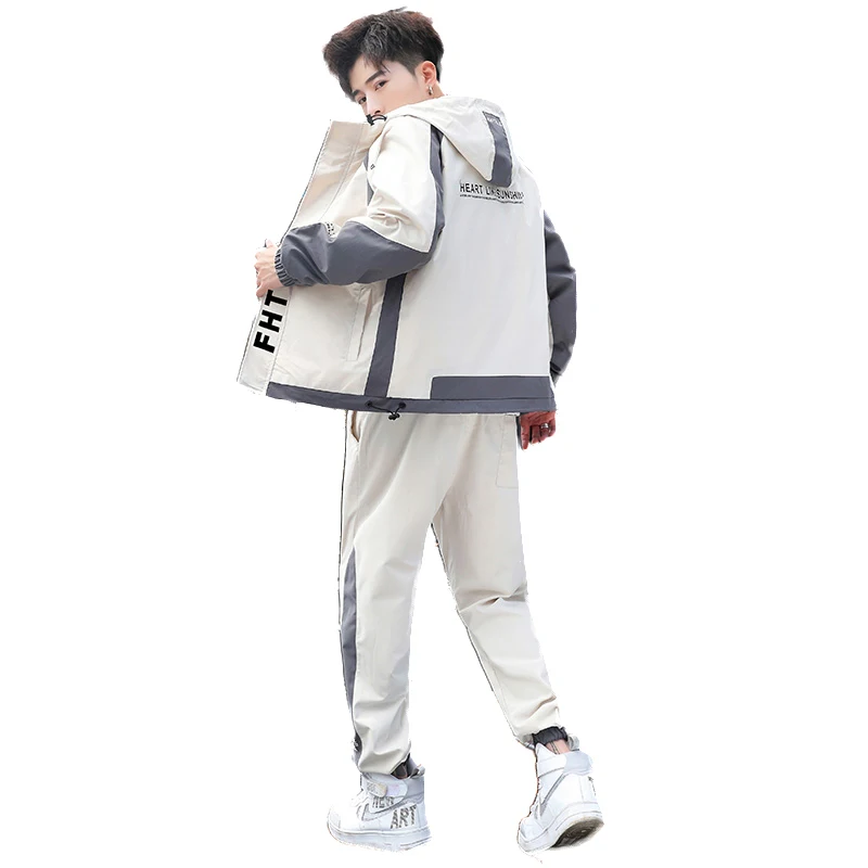 New Men's Tracksuit Autumn Man Two-piece Set Sweat Suit Polyester Overalls Korean Leisure Suit Plus Size Hooded Jackets + Pants New Men's Tracksuit Autumn Man Two-piece Set Sweat Suit Polyester Overalls Korean Leisure Suit Plus Size Hooded Jackets + Pants