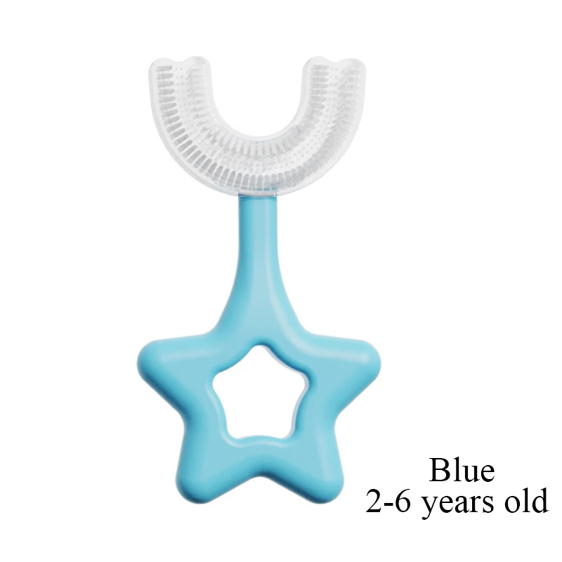 Design per la Pulizia dei Denti Orale a 360° per Bambini da 0 a 12 Anni A spazzolino a Forma di U a Cuore/Ovale FZHGHJT Spazzolino a Forma di U per Bambini 