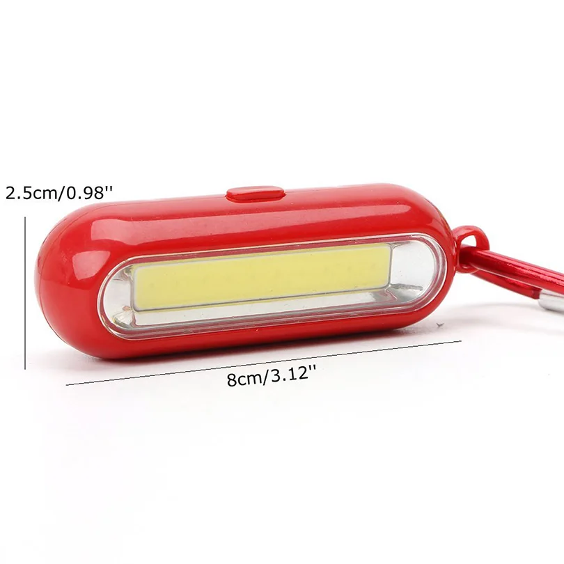 1Pcs Portable Mini COB LED Keychain Flashlight Key Chain Keyring Torch Light Lamp With Carabiner For Camping Hiking Fishing
