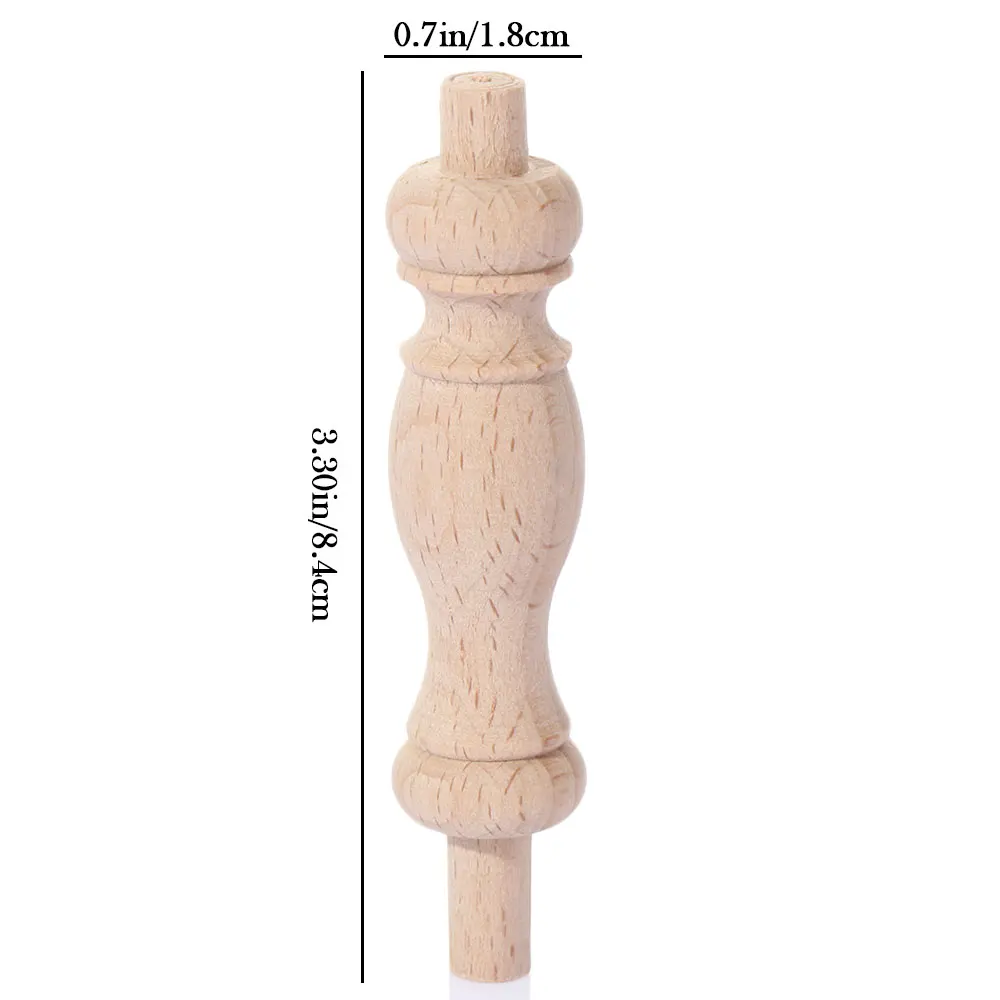 Vintage European-Style Solid Wood Carved Furniture Legs - Decorative Home Accents