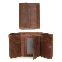 

Men's Wallet Business Pocket Bank Credit Card holder ID Bag Man RFID Blocking Genuine Leather Wallets cowhide High-quality