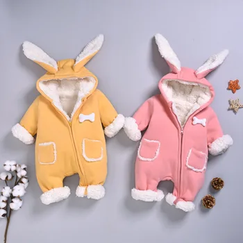 

2020 Autumn and Winter Cotton Baby Warm Clothes Baby girl romper Baby girl stuff Winter outfit Solid Full O-Neck
