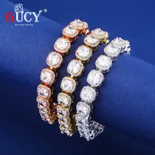 GUCY квадратный кубический цирконий теннисные цепи высшего качества браслет в стиле хип-хоп роскошный полный Iced Out CZ Ювелирные изделия для мужчин и женщин Прямая поставка