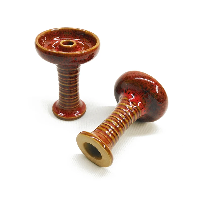 Ceramic Red Hookah Bowl Funuel Single Hole Shisha Holder 1 Outlet Flavor Top Head Chisha Cup Flavour Pot Smoking Narguile Keeper