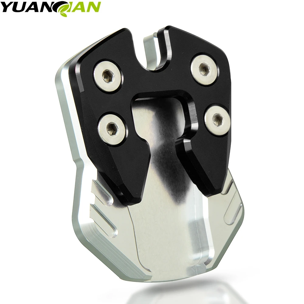 Подставка для мотоцикла для YAMAHA NMAX 125 N-max 155 Выдвижная пластина боковая подставка для ног увеличивающая подставка - Цвет: silver black
