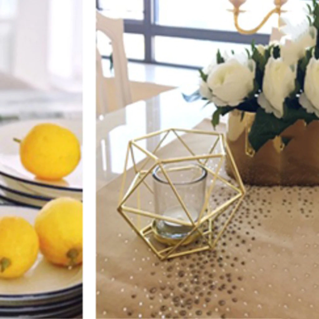 Industrial Iron Wire 3D Geometric Glass Tealight Candle Holder Wedding Party Decor, Multi Uses, Flower Basket,  Bonsai Pot Case