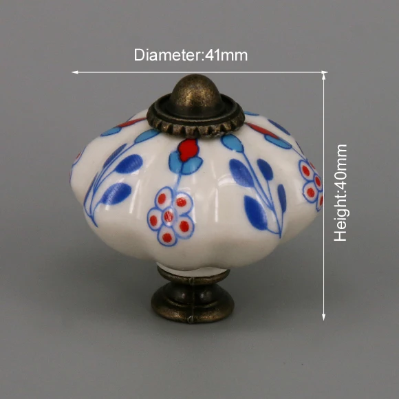 One Piece Vintage Ceramic Door Knobs for Cabinet Drawer, Closet Cupboard Wardrobe  furniture door  Pull Handle CHK08