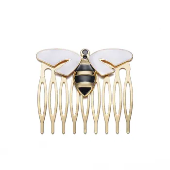 

Queen Bee Hair Comb Miracle Gold Color Ladybug Cat Noir Hairwear for Girls Kids Hair Jewelry Cosplay