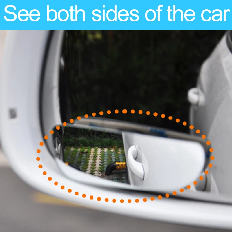 

2pcs Car Mirror 360 Degree Wide Angle Convex Blind Spot Mirror Parking Auto Motorcycle Rear View Adjustable Mirror Accessories