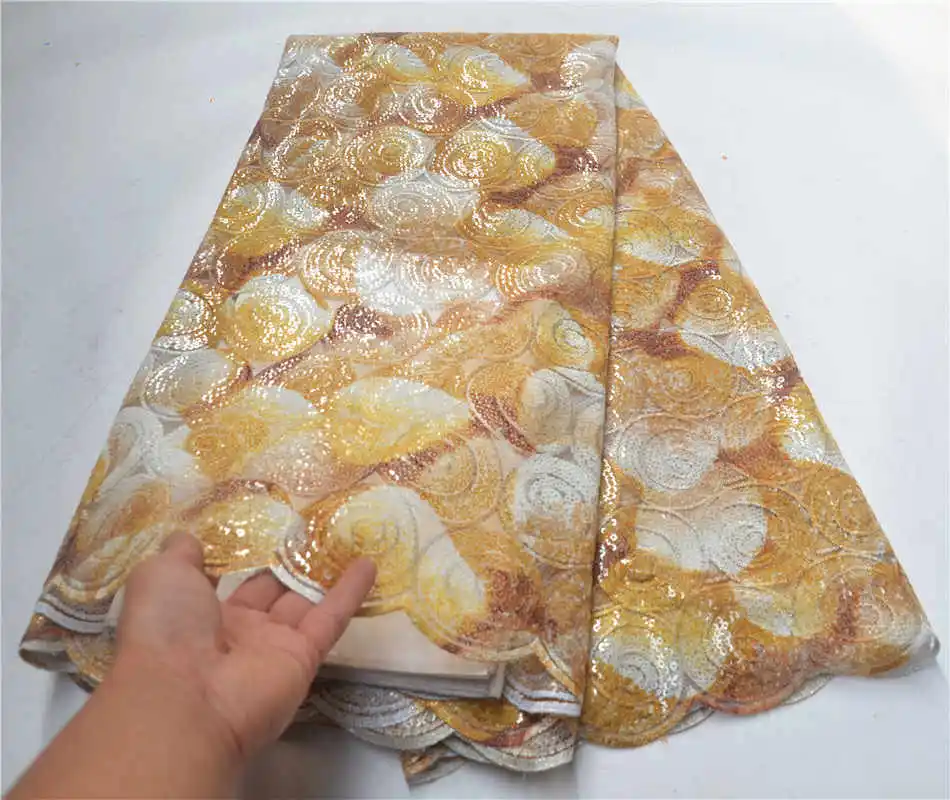 Французское Сетчатое кружево с блестки Африканской органзы кружева 2020 хит