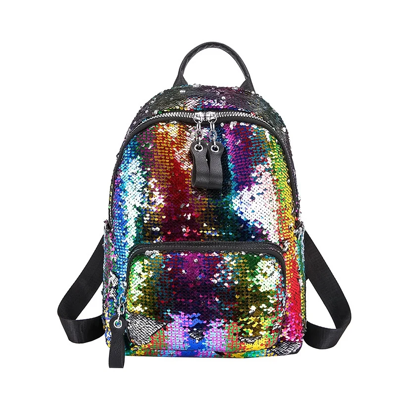 Colourful Блесток сумка круто в стиле «Дикая мода Цвет блестки рюкзак для отдыха и путешествий сумка для занятий спортом на улице, сумка - Цвет: Colourful