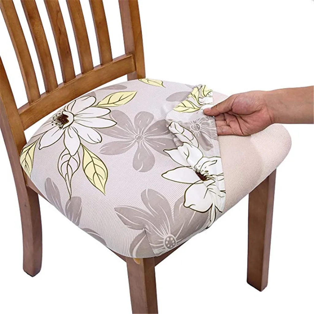 Модный Набор стульев для ресторана, чехол на стул Slipcover Рождественская тема орнамент 4 шт